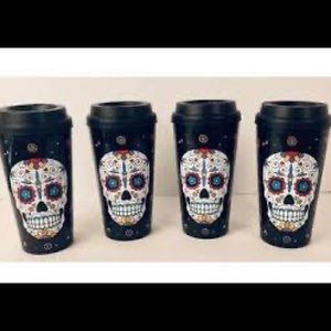 Bundle of 4 NWT Día De Los Muertos Sugar Skull Tumbler Cup